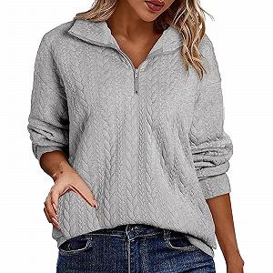 Вільна кофта на блискавці для жінок - Фото 1