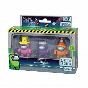 Фигурки Among Us Bizak S3, набор 3 шт, подвижные, 5-7 см, розовый + фиолетовый + оранжевый synthetic.ua - Фото 1