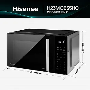 Микроволновая печь Hisense H23MOBS5HC 23 л 900 Вт AirFry 4 в 1 Super Combination Функция памяти Многоэтапное приготовление Автоматические программы 10 уровней мощности Быстрый старт Функция разморозки Блокировка от детей Черная synthetic.ua - Фото 1