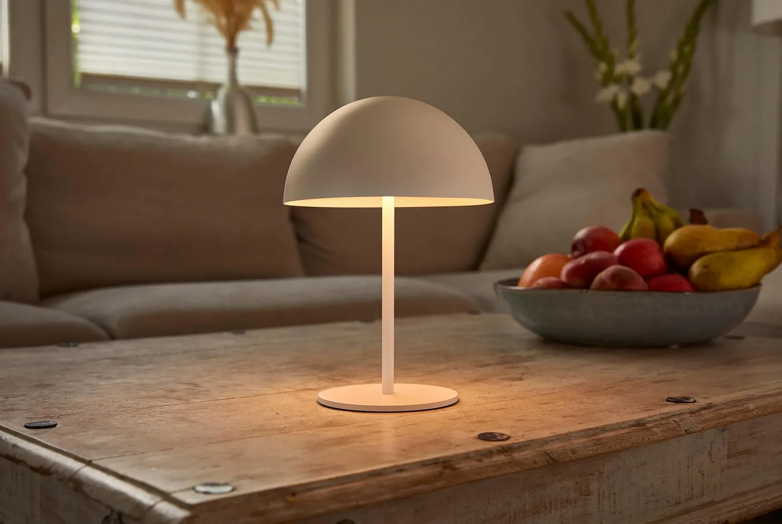 Настільна лампа Northpoint LED Metal Mushroom Shape 28 cm Touch Switch Beige, фото №3