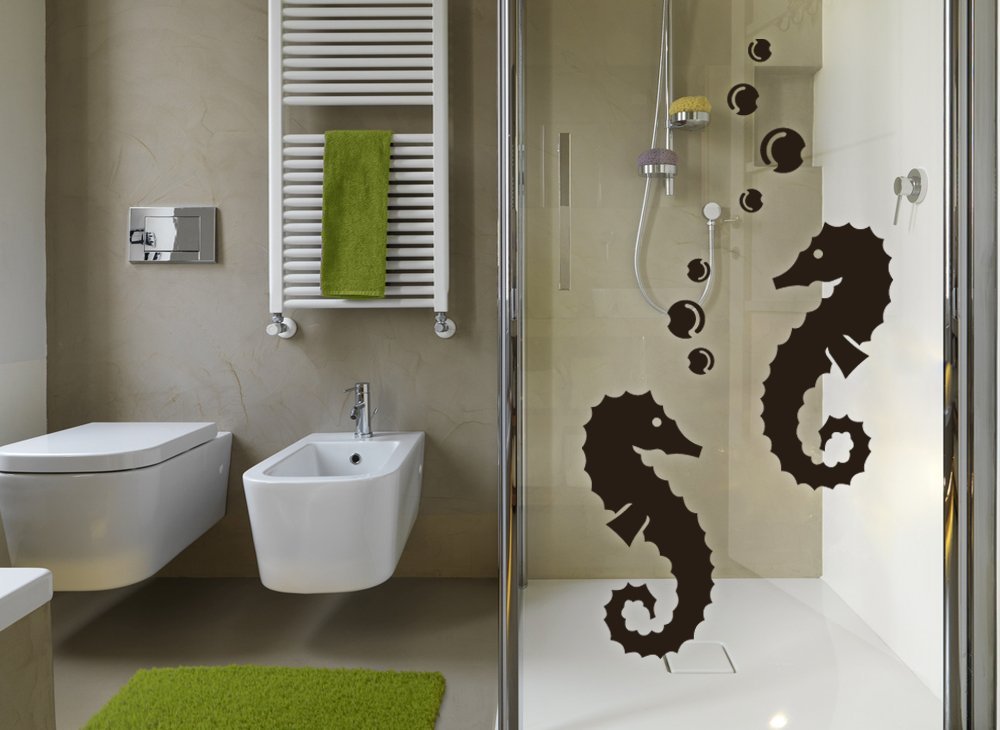 Наклейка на стіну Grandora W5055 2 морських коника з бульбашками 8 x 16 см Синій, фото №3 Наклейка на стіну Grandora W5055 2 морських коника з бульбашками 8 x 16 см Синій, фото №3