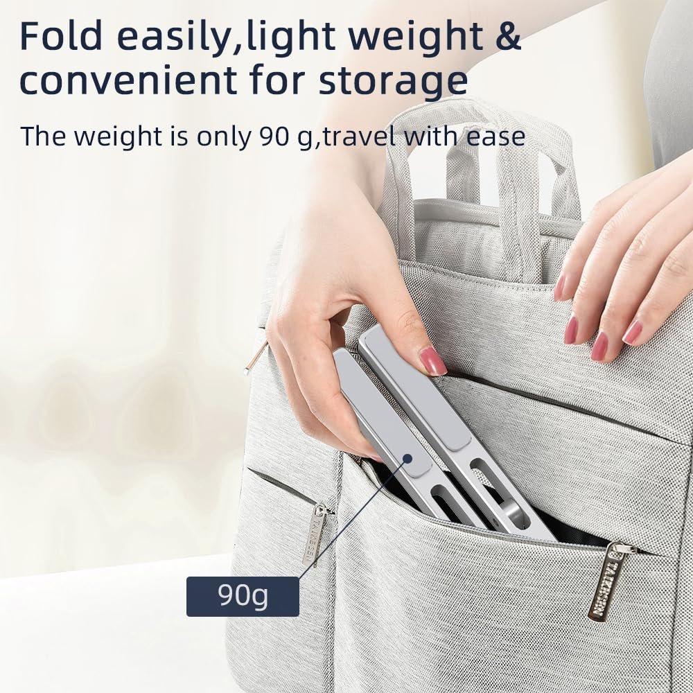 Підставка для ноутбука, підставка для блокнота, тримач, складаний, портативний, алюмінієвий, срібний, 23 x 22 x 9 см, фото №3 Підставка для ноутбука, підставка для блокнота, тримач, складаний, портативний, алюмінієвий, срібний, 23 x 22 x 9 см, фото №3