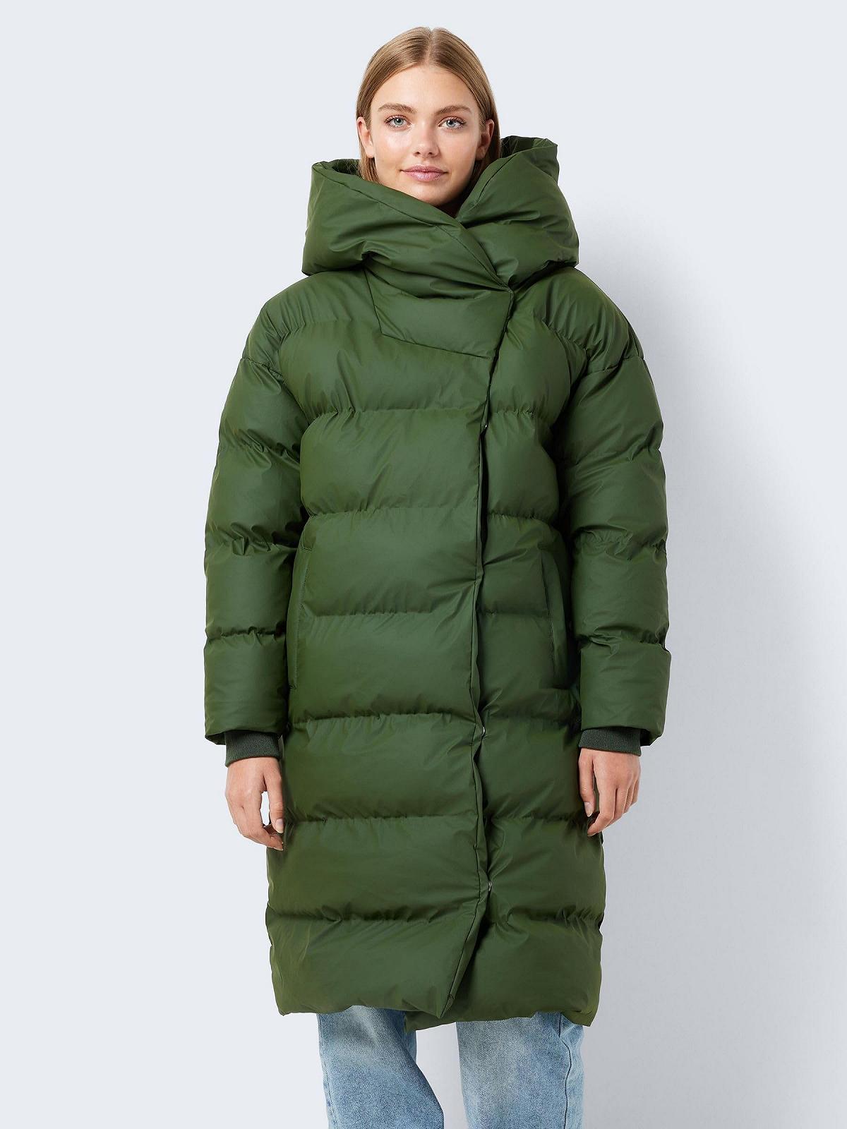 Куртка Noisy may NMSKY L/S Long Coated Noos Жіноча Зимова Зелений, фото №3