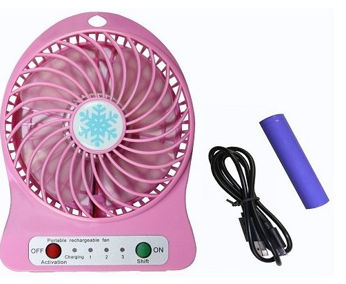 Портативный мини вентилятор USB с аккумулятором настольный зарядкой цвет розовый, фото №3 Портативный мини вентилятор USB с аккумулятором настольный зарядкой цвет розовый, фото №3