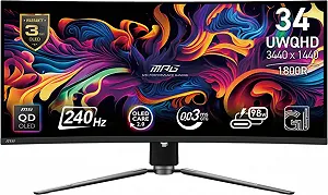 Монітор 34" MSI MPG 341CQPX 2К QD-OLED 240 Гц - Фото 1