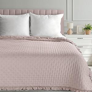 Покрывало Eurofirany Libi 3 Стильное с рюшами 170 x 210 см Розовый - Фото 1