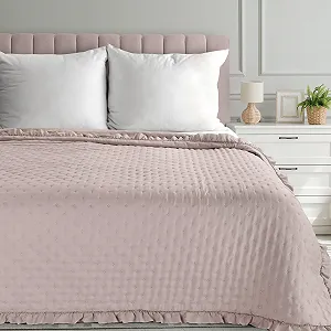 Покривало Eurofirany Libi 3 Стильне з рюшами 170 x 210 см Рожевий - Фото 1