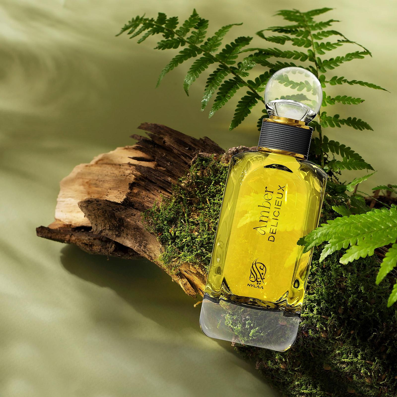 Парфуми Nylaa Amber Deliceux для чоловіків, Eau de Parfum, свіжість цитрусових і морських нот з теплом амбри і пряними акордами, фото №4