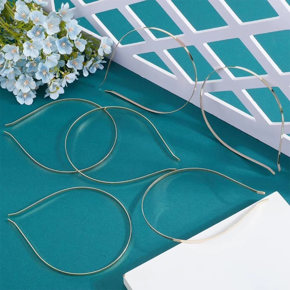 Обруч Тонкий GORGECRAFT 3.8 мм Світло-Золотий, набір 20 штук, фото №4