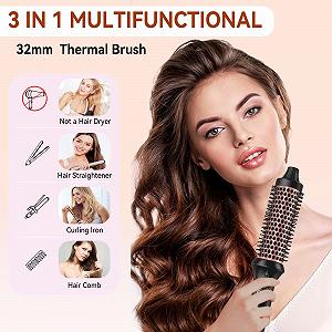Термічна щітка UKLISS 32 мм 3 в 1 160-204°C Black Rose synthetic.ua - Фото 1