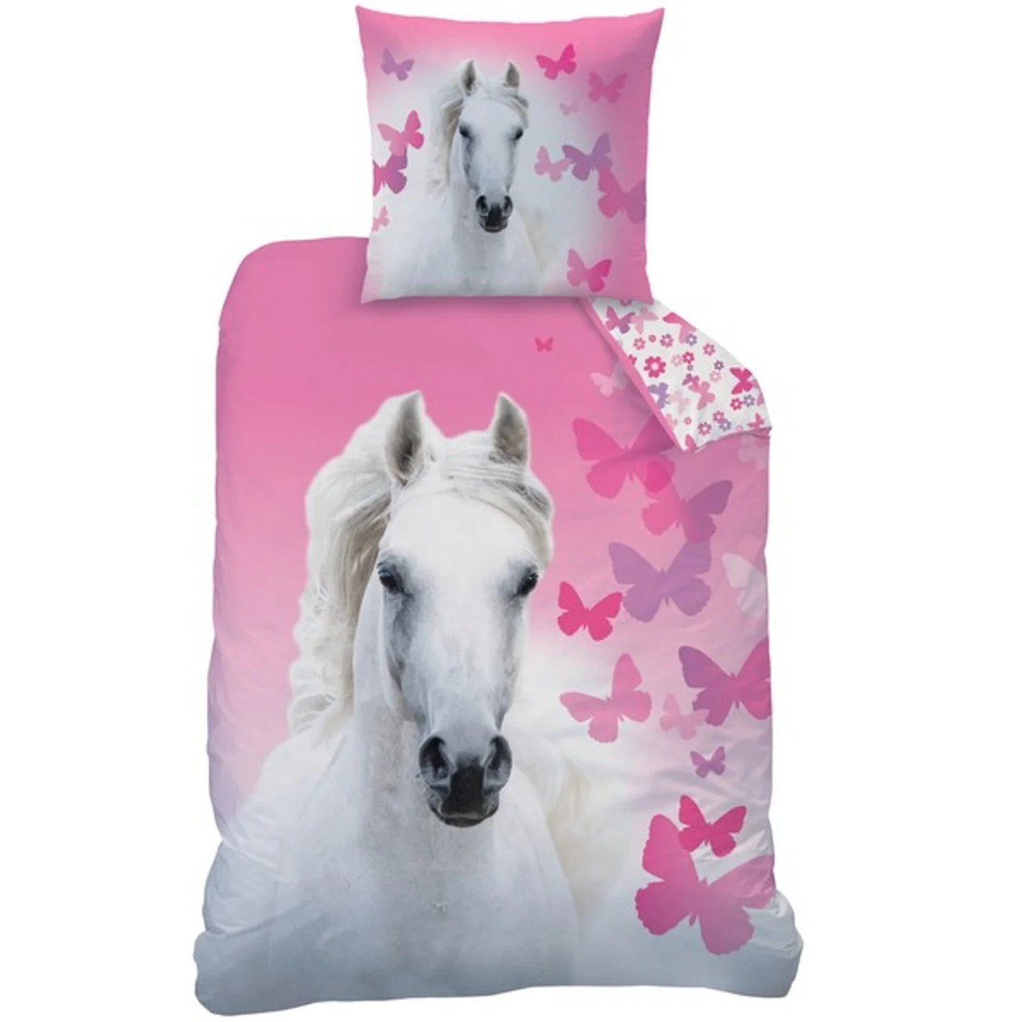 Постельный набор Horse White Butterfly 135 x 200 см 80 x 80 см, фото №1