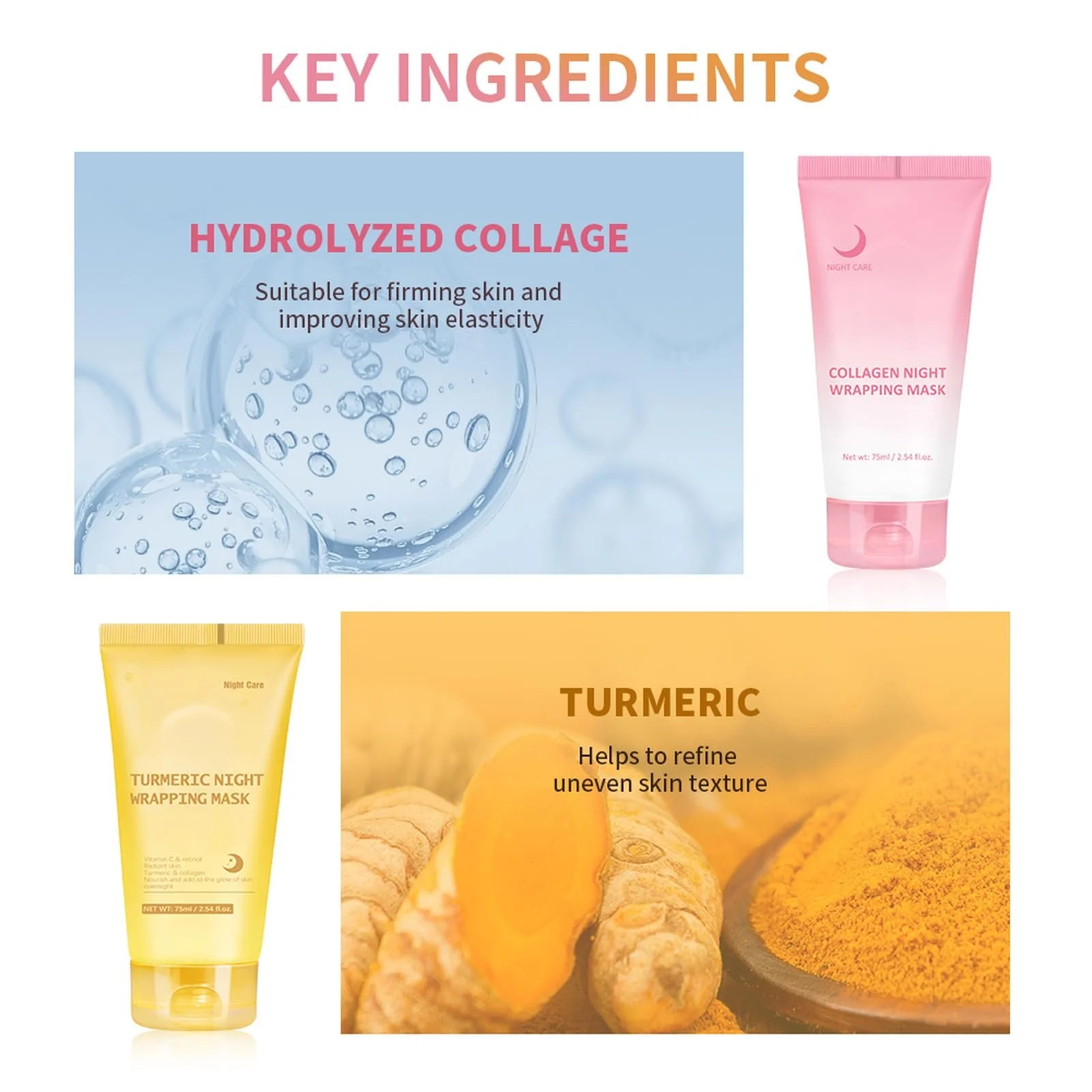 Маска для обличчя Нічна з ефектом сяйва та набір пензлів, фото №5