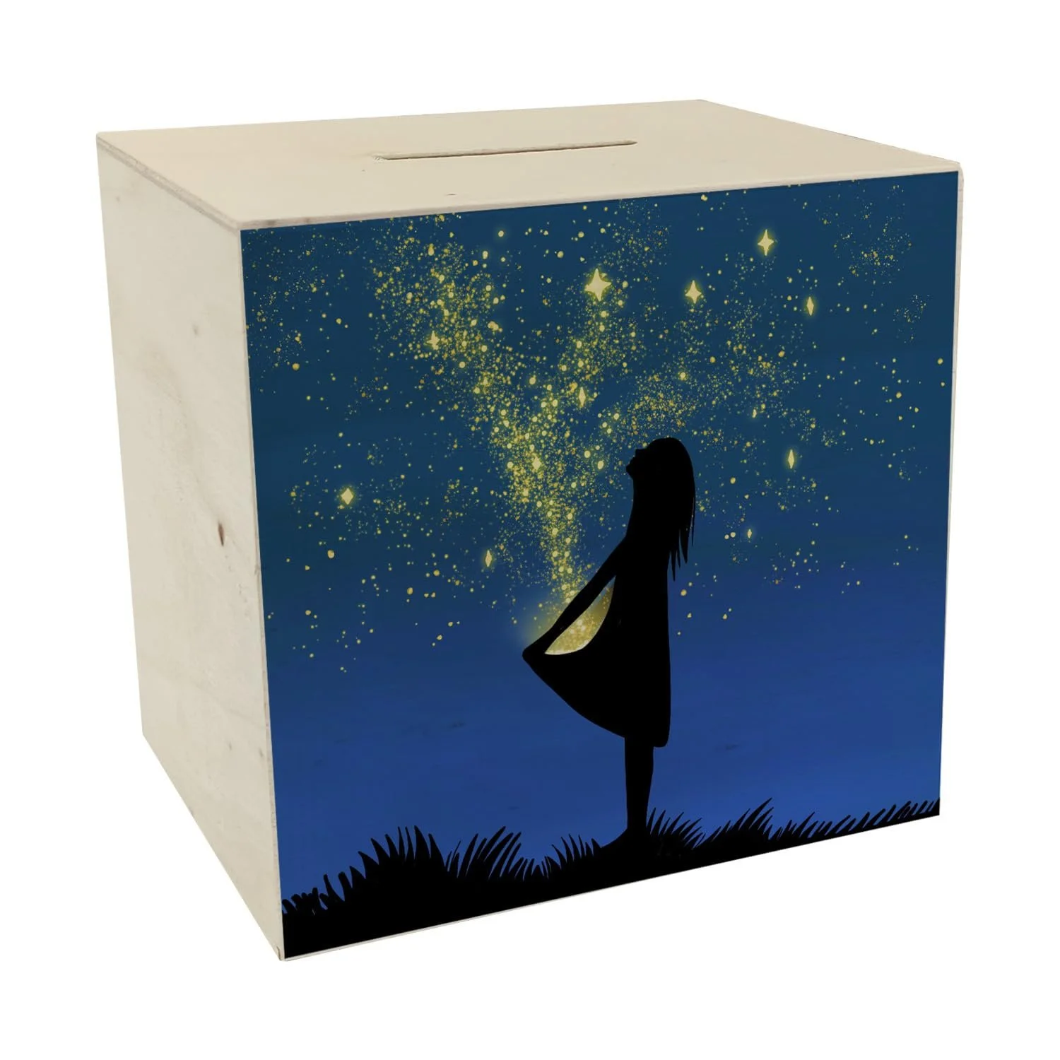 Скарбничка дерев'яна Girls in Star Dress з казковим мотивом, фото №1