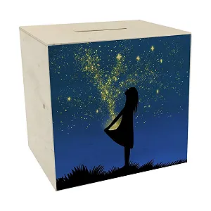 Скарбничка дерев'яна Girls in Star Dress з казковим мотивом - Фото 1