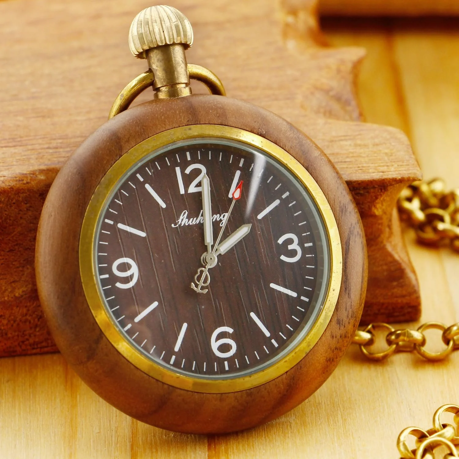 Карманные часы Tiong деревянные с цепочкой 37 см, ручная работа, римский цифровой циферблат, кварцевые, деревянные для мужчин и женщин, фото №3 Карманные часы Tiong деревянные с цепочкой 37 см, ручная работа, римский цифровой циферблат, кварцевые, деревянные для мужчин и женщин, фото №3
