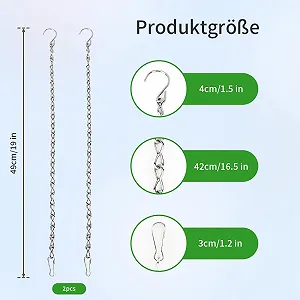 Ланцюжок для підвісного кошика металевий 50 см, набір 2 шт. synthetic.ua - Фото 1