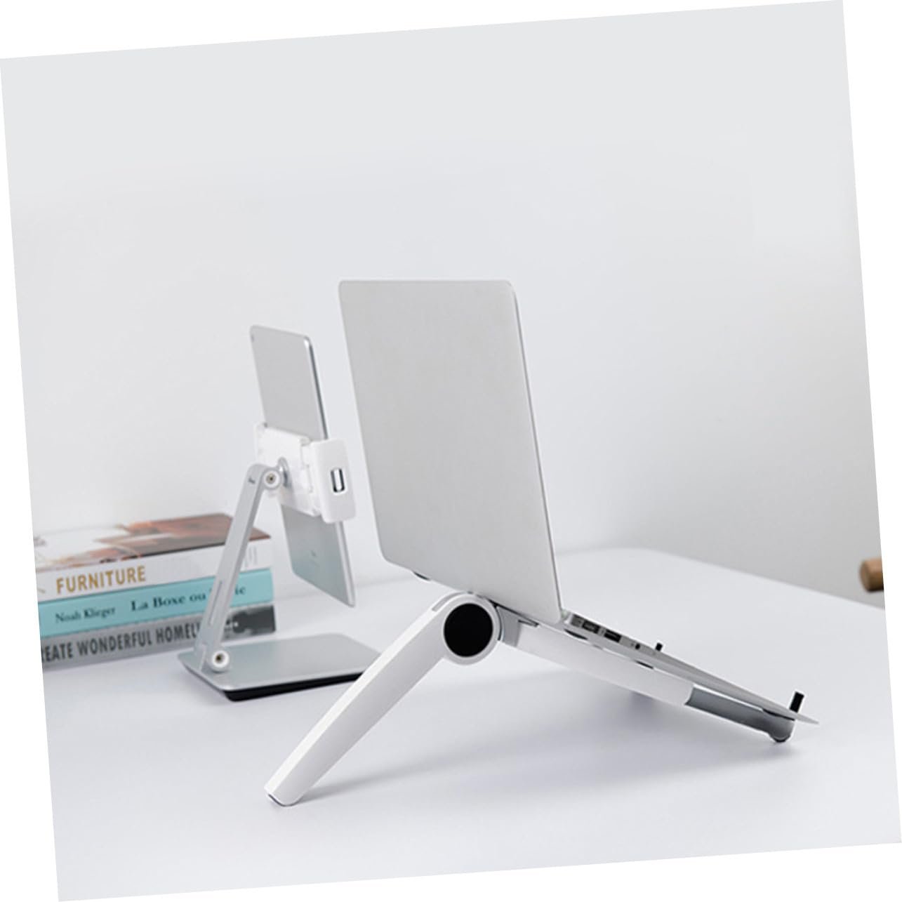 Підставка для ноутбука SOIMISS Алюмінієва Складна Регульована Трикутна, фото №3