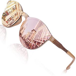 Сонцезахисні окуляри круглі великі дзеркальні GQUEEN UV400 - Фото 1