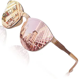 Сонцезахисні окуляри круглі великі дзеркальні GQUEEN UV400 - Фото 1