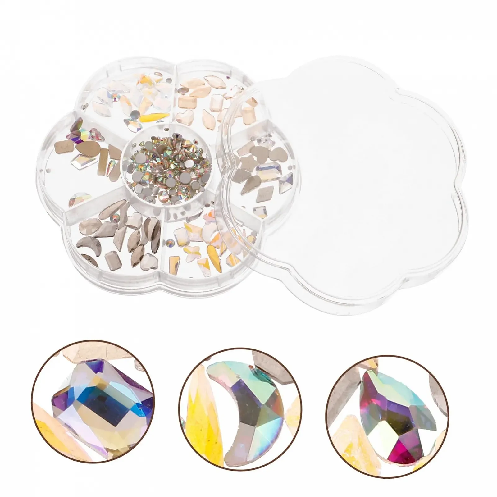 Нерегулярные стразы для ногтей Veemoon, коробка с радужными украшениями для ногтей, разноцветные украшения для ногтей, аксессуары для DIY, 1 шт, фото №8