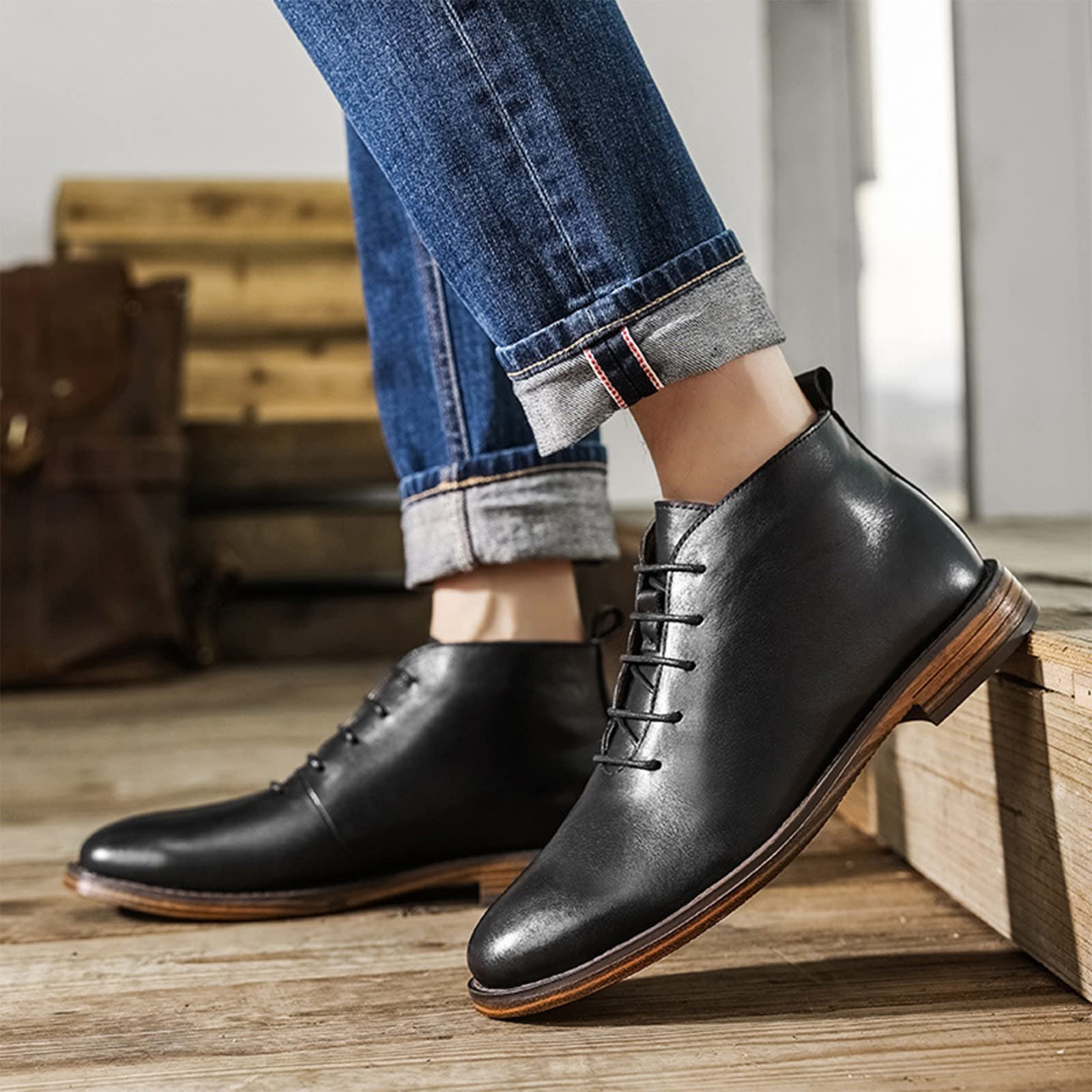 Ботинки Rismart Dress, стильные, кожаные, зимние, фото №7