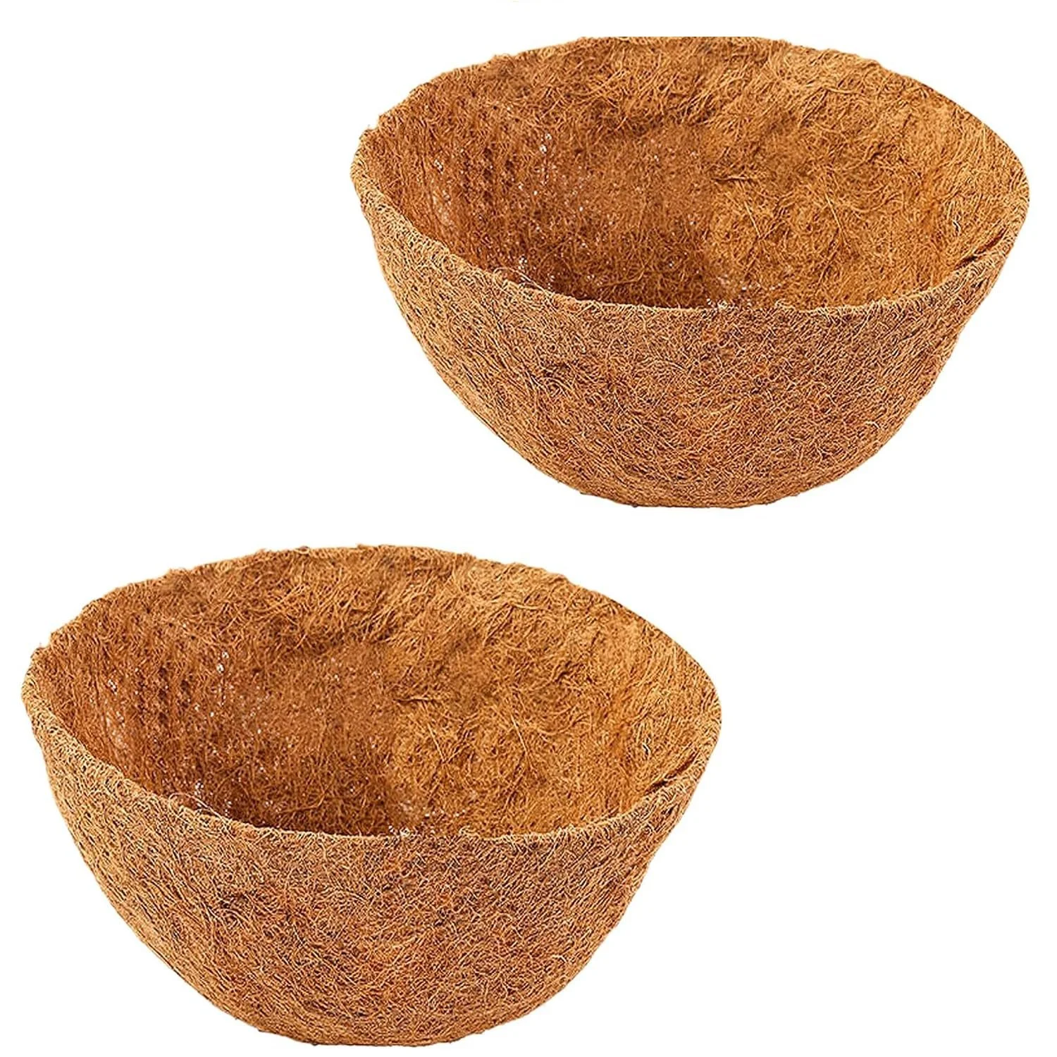 Вкладиші для підвісних кошиків набір 2 шт. кокосове волокно круглі 25,5 x 13 см, фото №1
