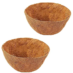 Вкладиші для підвісних кошиків набір 2 шт. кокосове волокно круглі 25,5 x 13 см - Фото 1