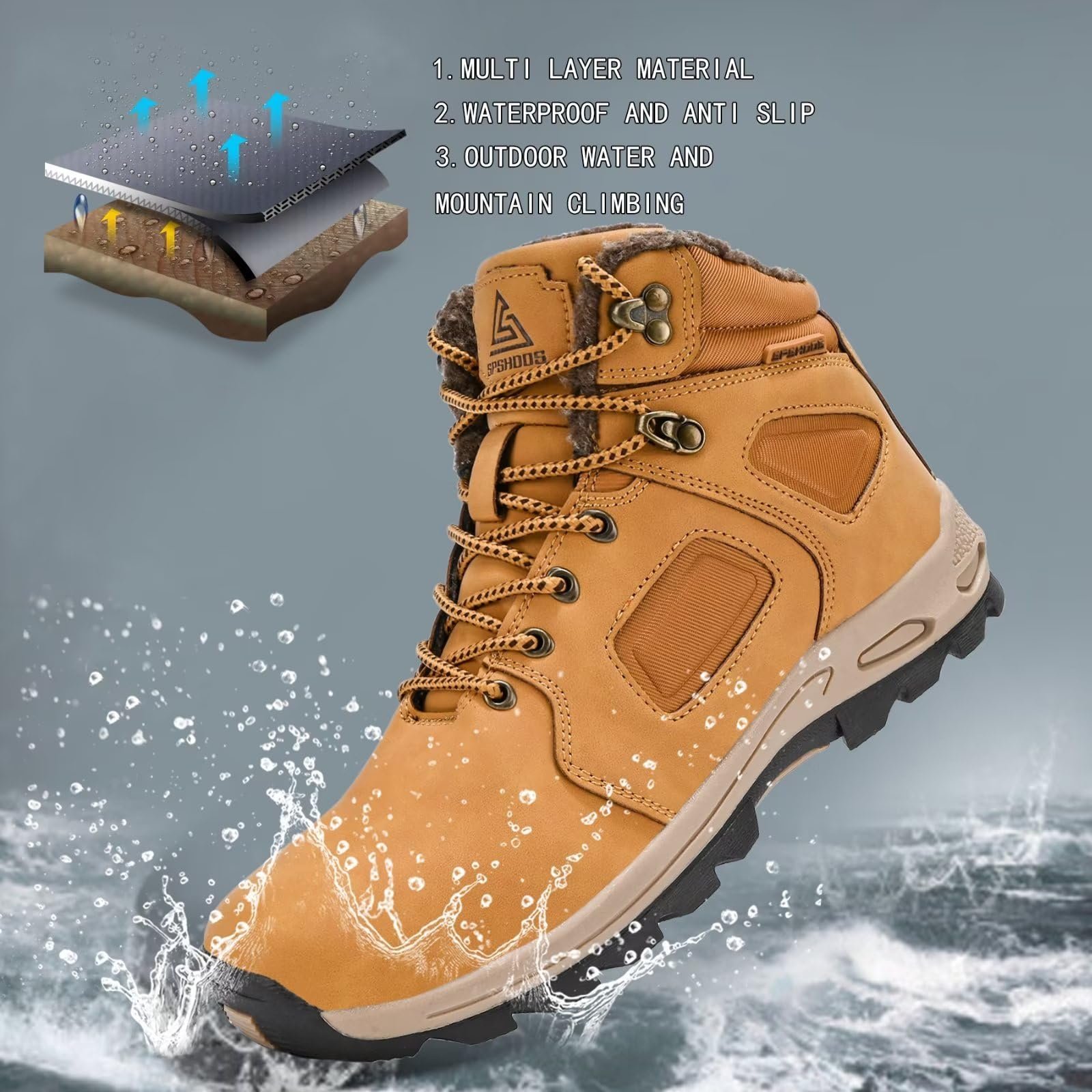 Чоловічі Зимові Черевики SPSHOOS Утеплені, фото №4