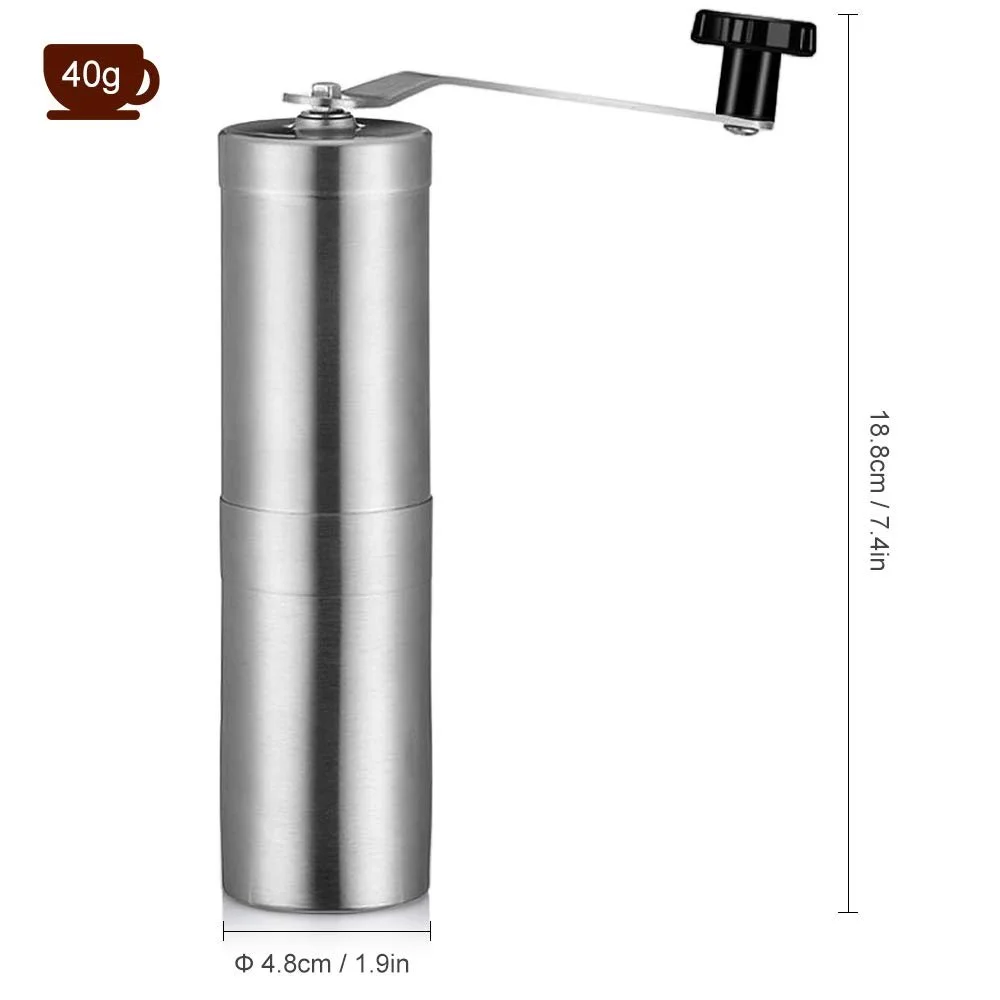 Ручна кавомолка Регульована керамічна конічна з нержавіючої сталі для приготування кави методом крапельного зрошення, еспресо, для дому та подорожей, фото №9