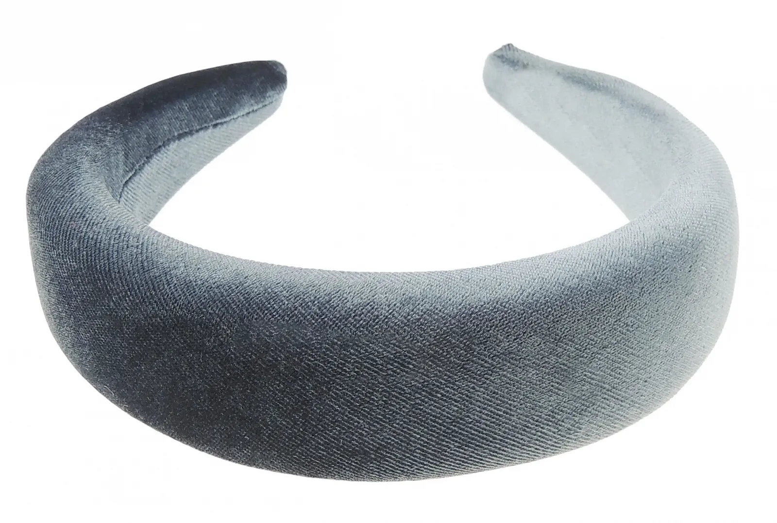 Обруч для волосся Оксамитовий Glamour Girlz Широкий 4 см Темно-сірий, фото №1