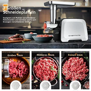 Мясорубка электрическая CHEFFANO 2800 Вт Нержавеющая сталь synthetic.ua - Фото 1