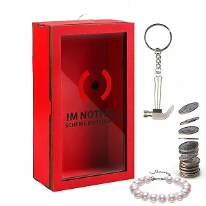 Скарбничка прозора червона для готівки та монет ударостійка пластикова - Фото 1