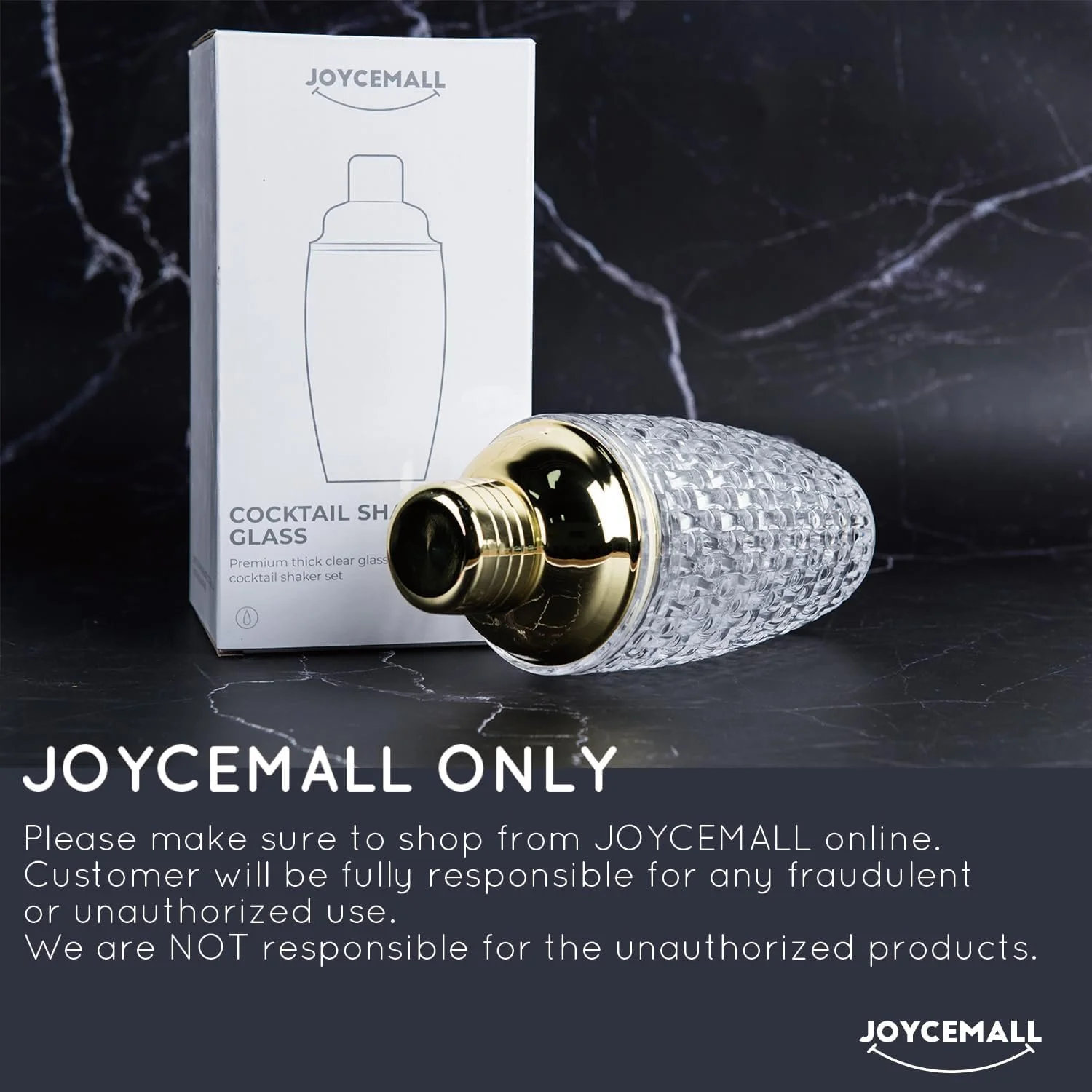 Шейкер скляний JOYCEMALL 385 мл прозорий / золотий, фото №7