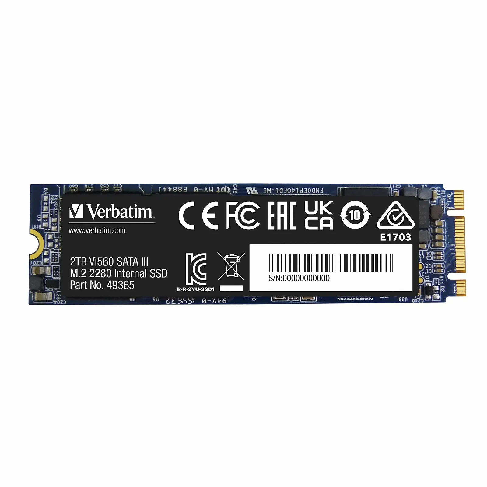 SSD-накопитель Verbatim Vi560 S3 2TB Internal SATA III M.2 2280 3D NAND 550 МБ/с Black, фото №1 SSD-накопитель Verbatim Vi560 S3 2TB Internal SATA III M.2 2280 3D NAND 550 МБ/с Black, фото №1