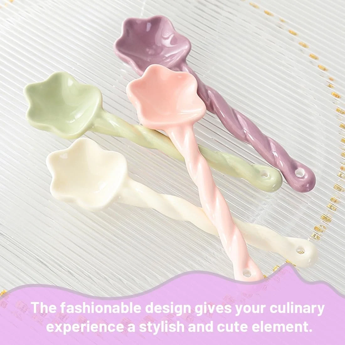 Ложка керамічна Star-Shaped, набір 4 шт, різнокольорова, фото №3