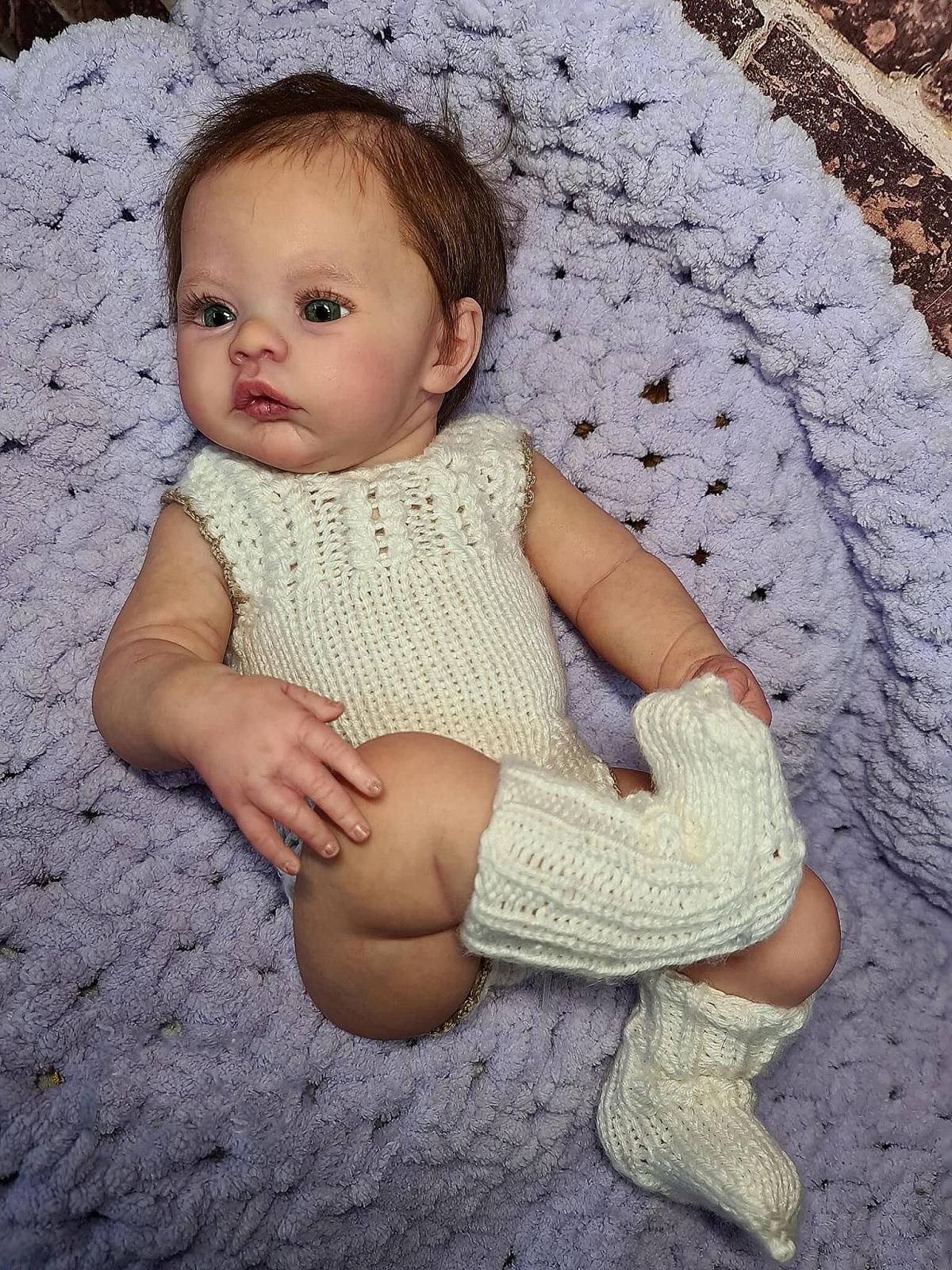 Кукла Zero pam Reborn Baby Girl 48 см Силиконовая Кукла Младенец с волосами, фото №6
