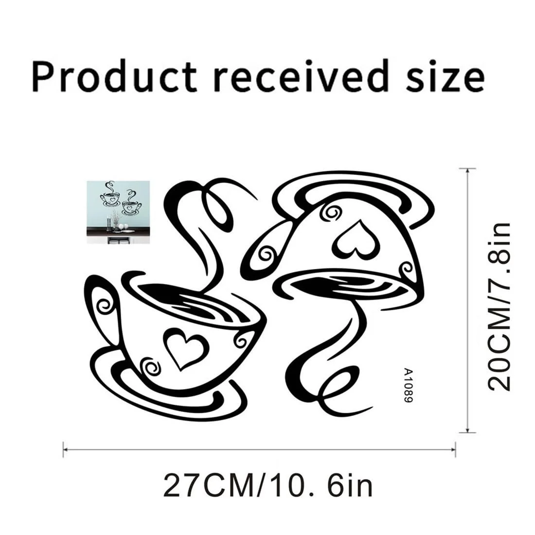 Наклейки на стіну Coffee Time Cups для кухні 2 набори, фото №6