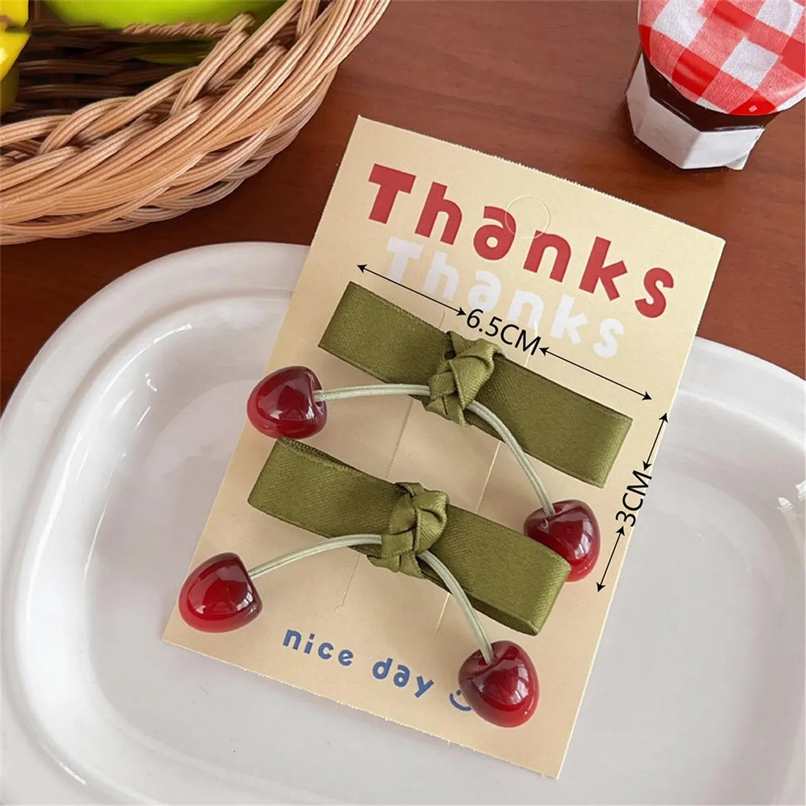 Заколка для волос Cherry Bow Alligator Clips Cherries Small Pack of 2 Красный, фото №6