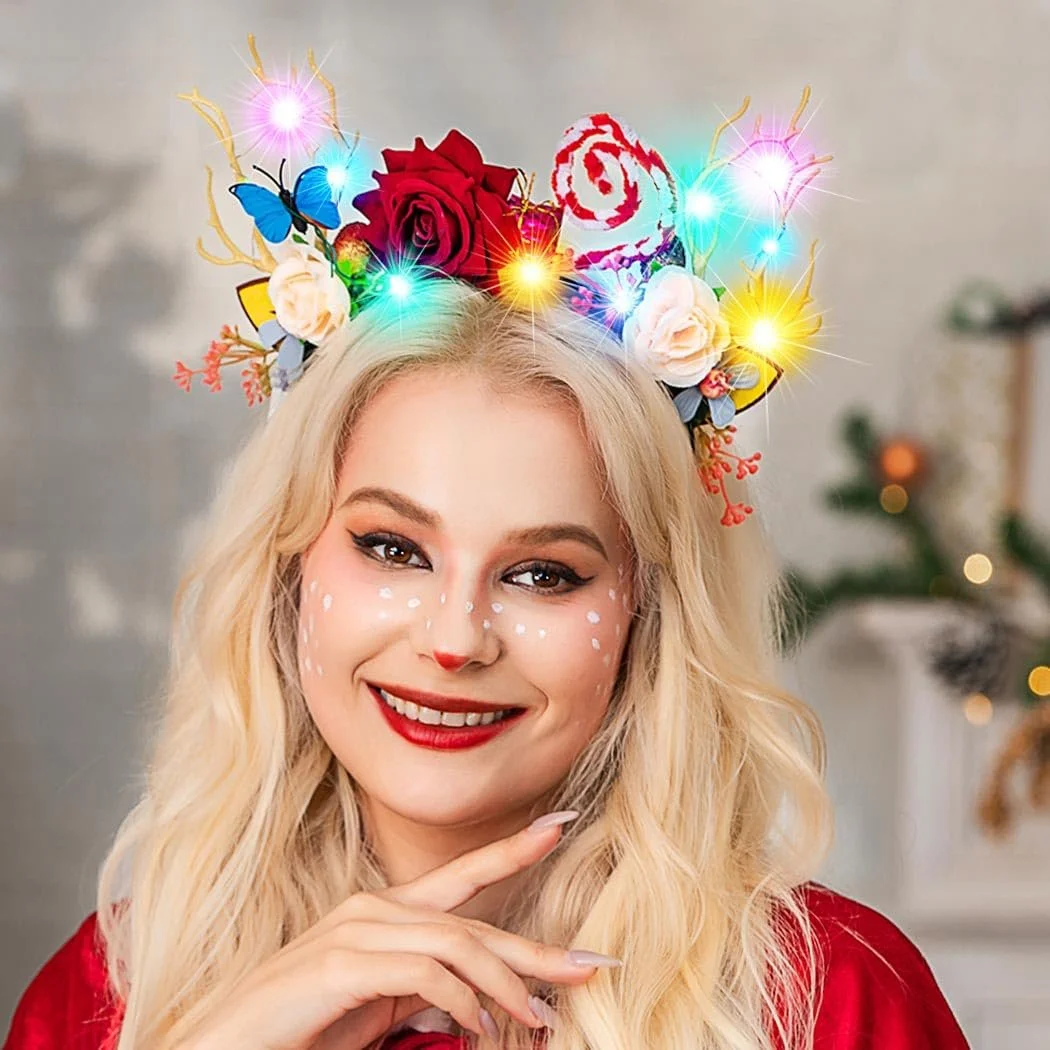 Обруч Рождественский со светодиодами, фото №7