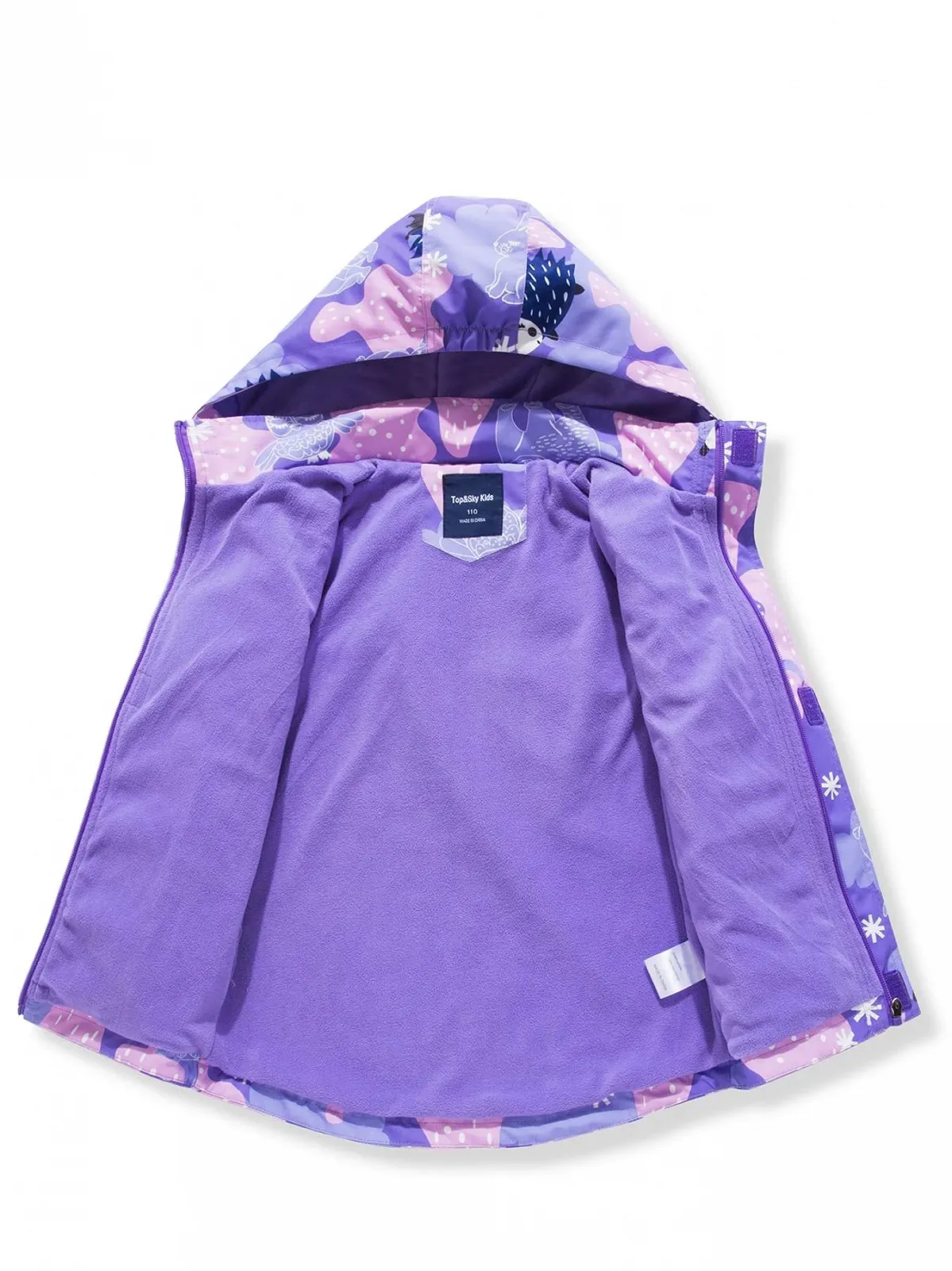 Куртка дощова NATUST для дівчат з підкладкою, вітрозахисна перехідна куртка з капюшоном, що відстібається, фото №2