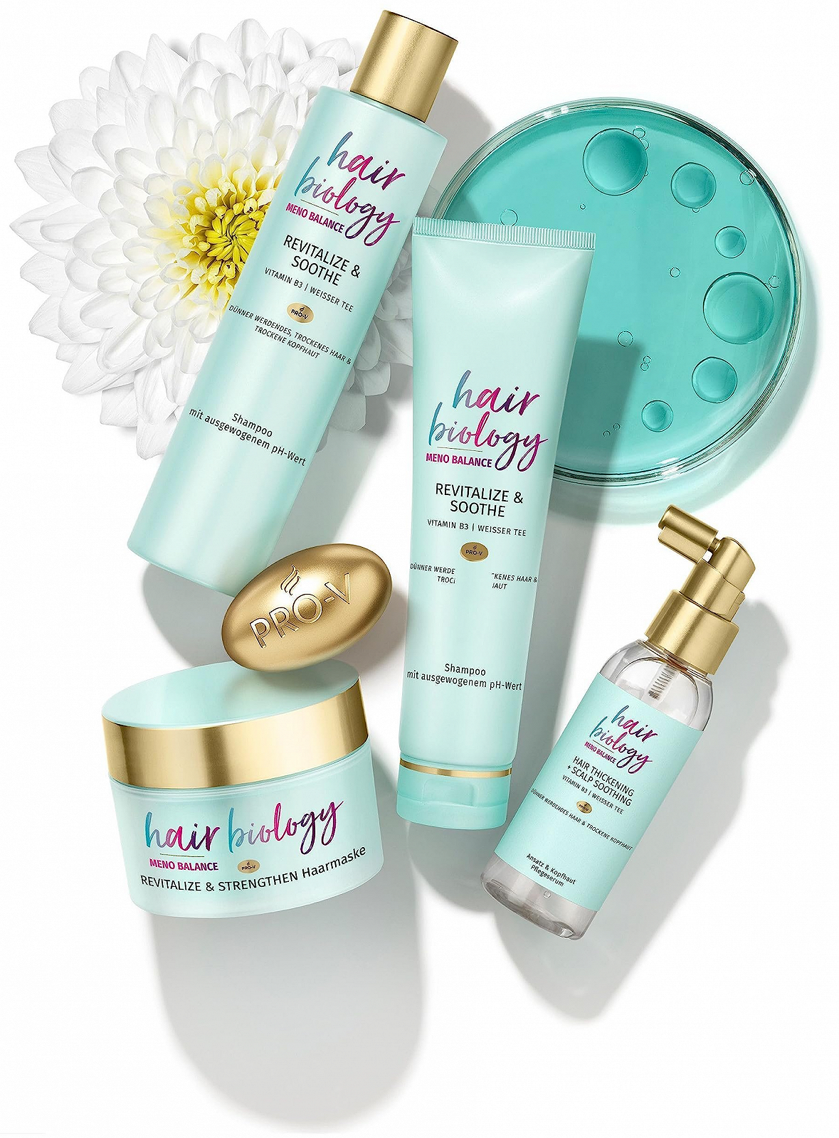 Шампунь для тонких и сухих волос Hair Biology Meno Balance Revitalize & Soothe / С витамином B3 и белым чаем / 250 мл., фото №5