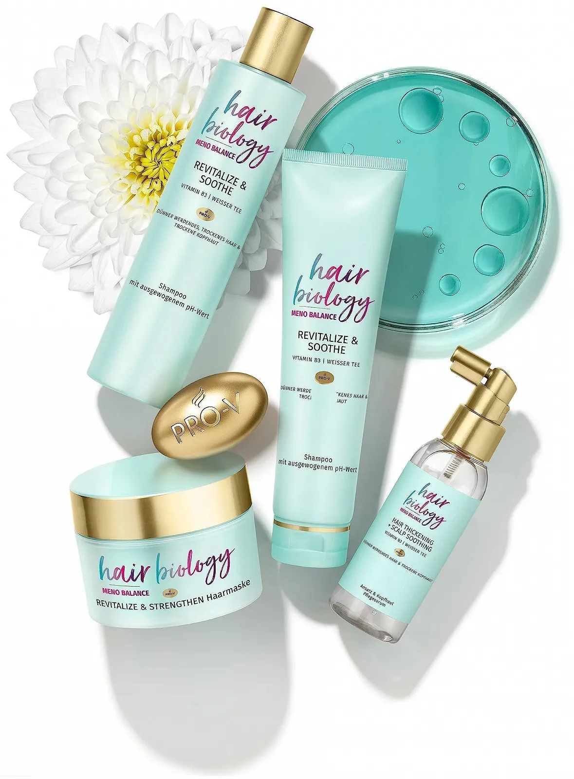 Шампунь для тонких и сухих волос Hair Biology Meno Balance Revitalize & Soothe / с витамином B3 и белым чаем / 250 мл., фото №6