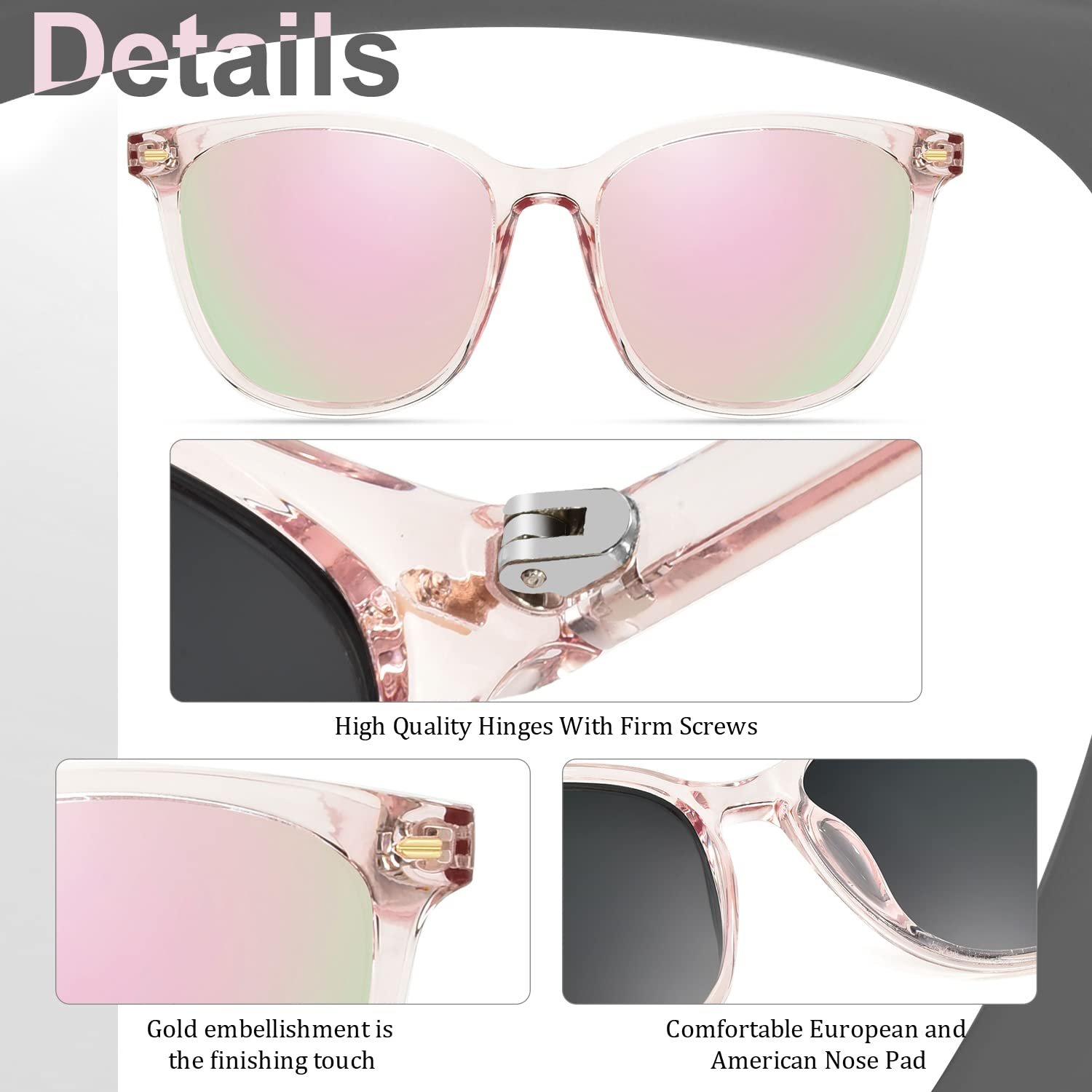 Поляризовані сонцезахисні окуляри Жіночі Великі Myiaur UV400 Захист Класичні, фото №4