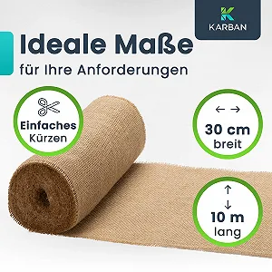Ранер для столу KARBAN Jute Fabric Roll 30 см x 10 м + 4 затискачі + 6 затискачів-сердечок ціна на synthetic.ua - Фото 1 Ранер для столу KARBAN Jute Fabric Roll 30 см x 10 м + 4 затискачі + 6 затискачів-сердечок synthetic.ua - Фото 1