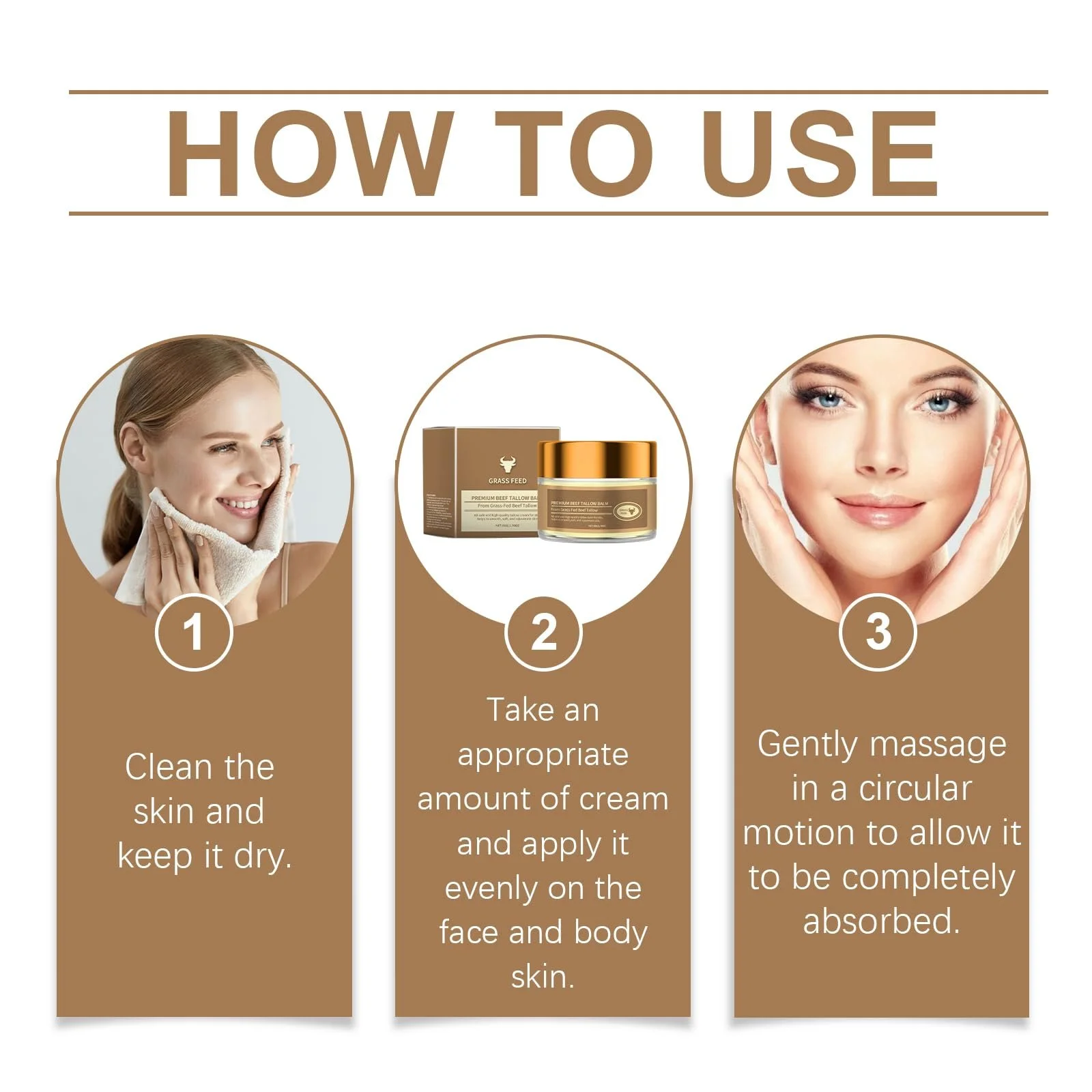 Крем для тіла Beef Tallow Skincare Tallow Cream Organic Зволожуючий проти зморшок для жінок, фото №6