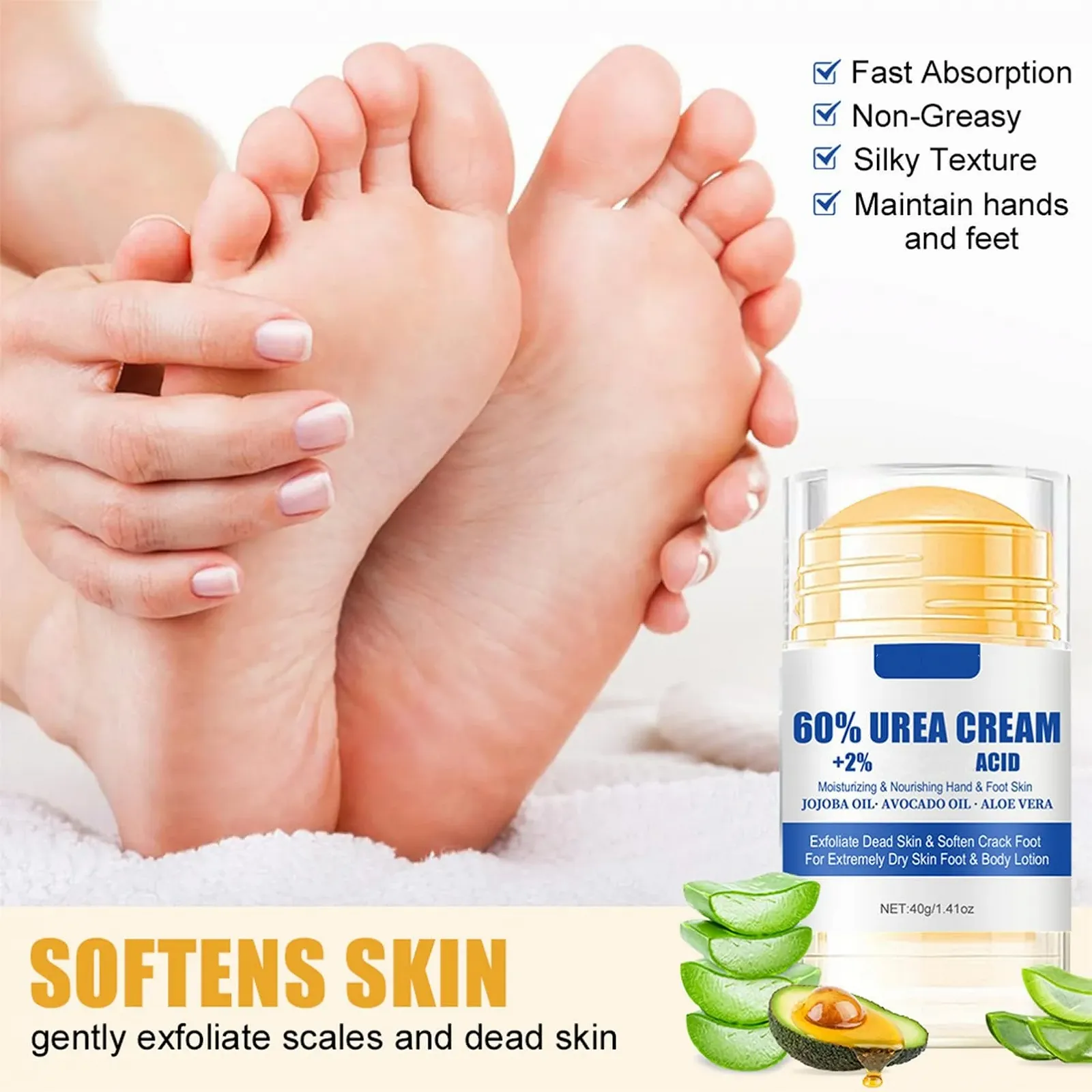 Крем-стик для ног Urea 60% Urea от мозолей 40 г, фото №2 Крем-стик для ног Urea 60% Urea от мозолей 40 г, фото №2