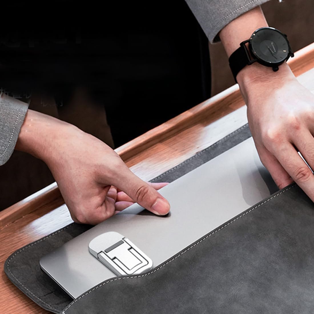 Подставка для ноутбука Мини (пара) Регулируемая Серебристый, фото №5