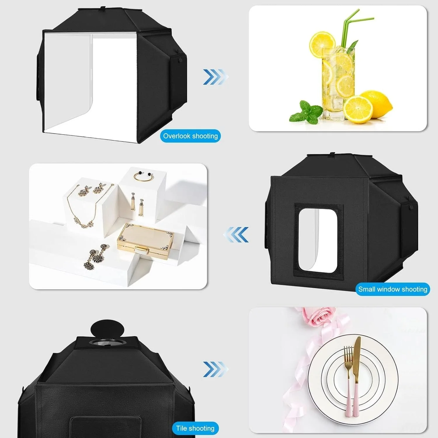 Фотобокс PULUZ 4 фотофона 40см Черный, фото №5