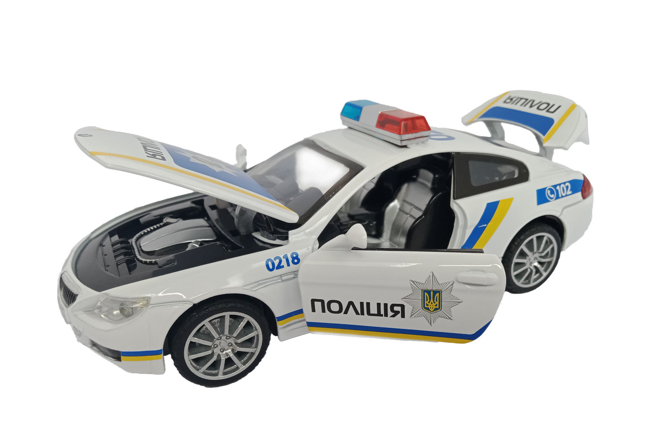 Машинка металева Поліція BMW АвтоЕксперт світло звук 15*6*5см (TK-7777), фото №3