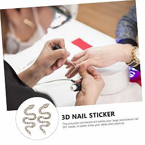 Набор украшений для ногтей (6 шт. в упаковке) Змеиный дизайн Стразы для ногтей Блестящий декор для ногтей своими руками Заклепки для ногтей Декор для маникюра Стразы для ногтей Подвески для ногтей Крест synthetic.ua - Фото 1